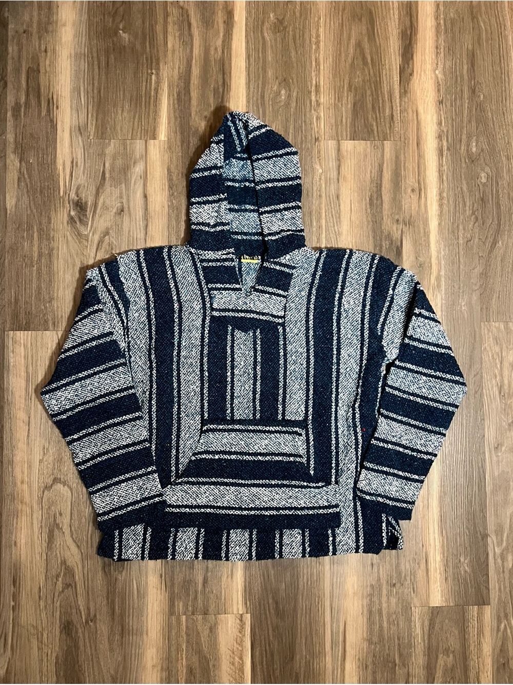 Vintage Baja Drug Rug Hoodie Sweatshirt Size Small / Med Retro 90s Hippie Stoner